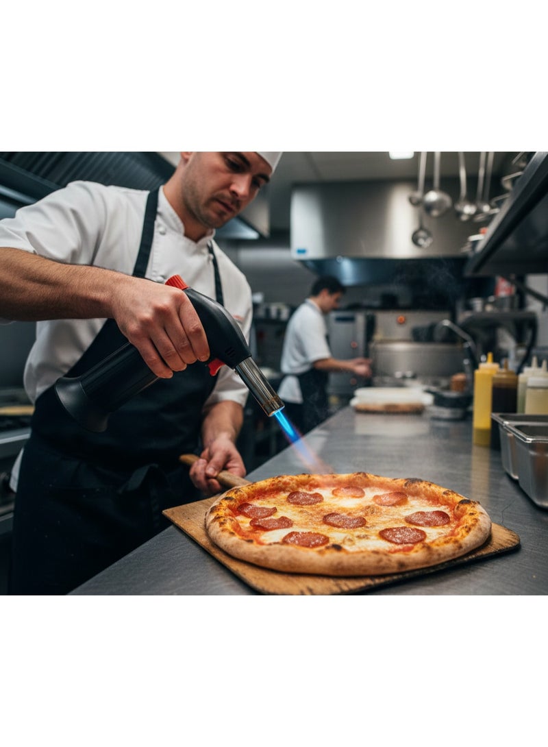 ولاعة شعلة غاز محمولة قوية قابلة لإعادة التعبئة – شعلة غاز متعددة الاستخدامات للطهي في الهواء الطلق وإشعال الفحم – تصميم عملي وآمن وسهل الاستخدام مناسب لرحلات التخييم - Image 2